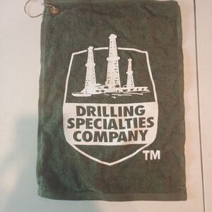 Drilling Specialties Company Logo Golf Towel in Dark Green